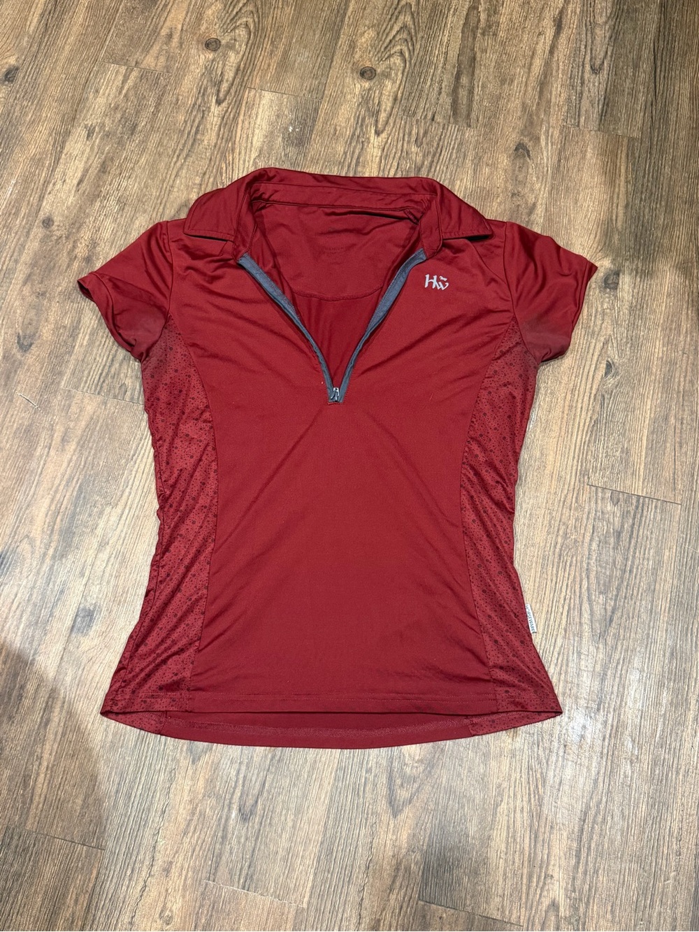 Horseware technical riding polo, summer shirt medium burgundy